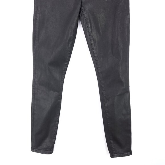 Frame The Alix Faux Leather Jeans Womens Size 26 Skinny Black High Rise - Picture 6 of 14